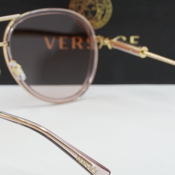 FINAL PRICE NEW VERSACE VE2260 100213 BROWN PINK GRADIENT SUNGLASSES - Picture 5 of 10
